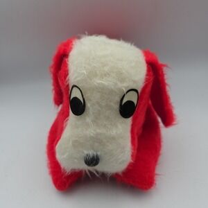10" VINTAGE RED + WHITE COMMONWEALTH OF PENN PUPPY DOG STUFFED ANIMAL PLUSH